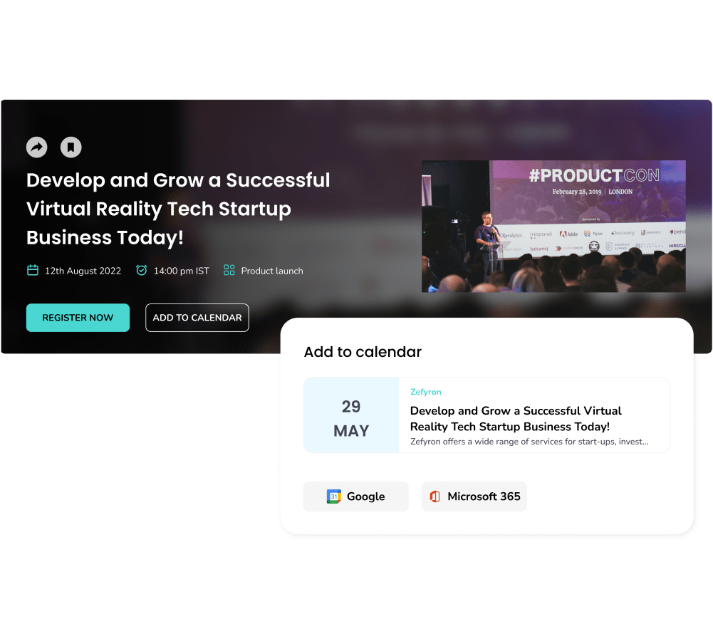 Integrate events with your calendar